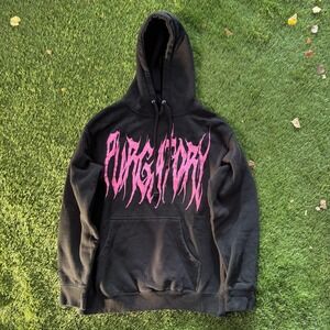 Purgatory Hoodie Mens Medium Black Pink Graphic Don't Break My Heart Streetwear